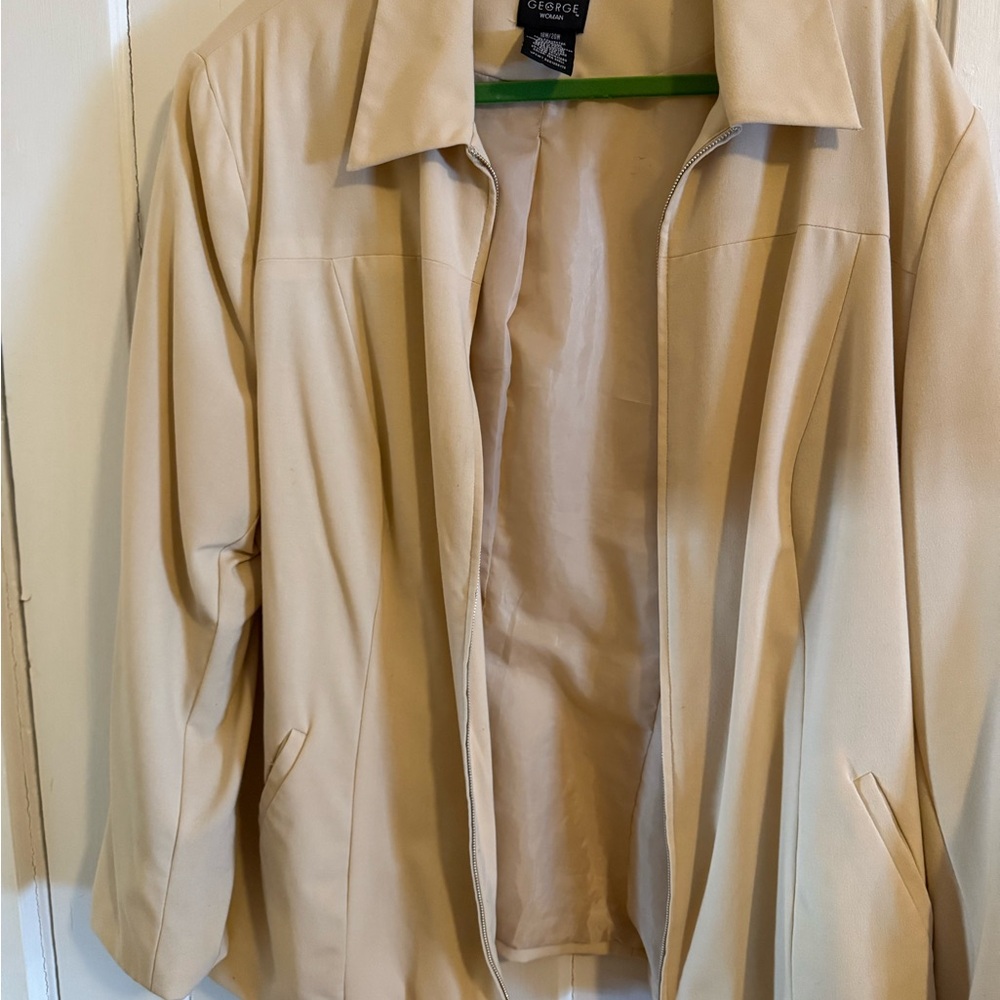 Vintage George Women's Sea Shell Blazer zip front built in shoulder pads